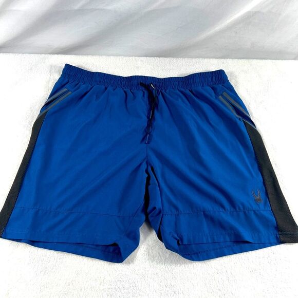 Spyder Mens Blue Training Workout Active Woven Shorts 0596 - Picture 1 of 12